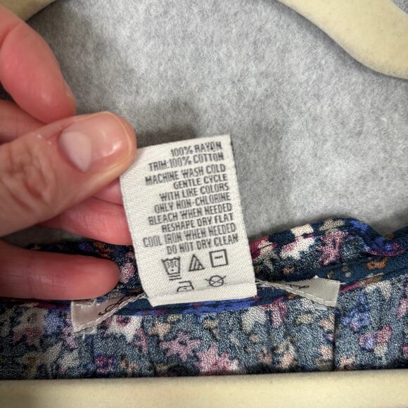 American Rag Top Medium Floral Crochet Puff Cottage Peasant Boho‎ Farmhouse - Picture 10 of 11